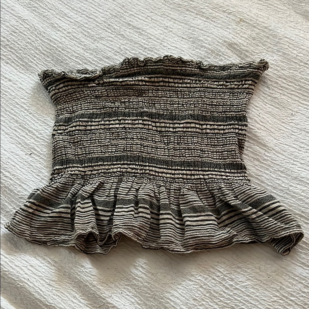 American Eagle Outfitters Black and White Striped Top